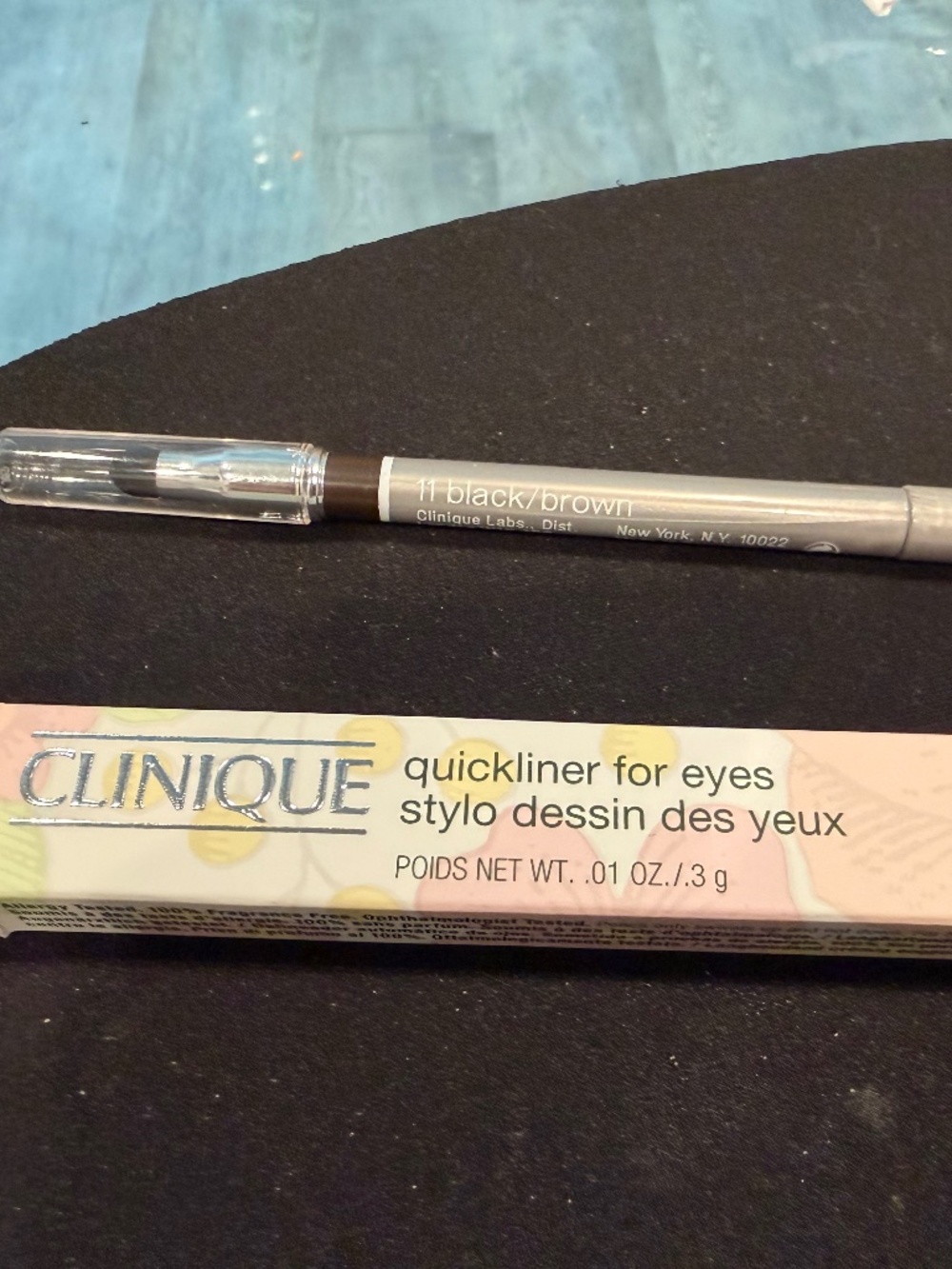 Clinique Quickliner Eyes Eyeliner Pencil Black Brown #11 w/Smudger NIB